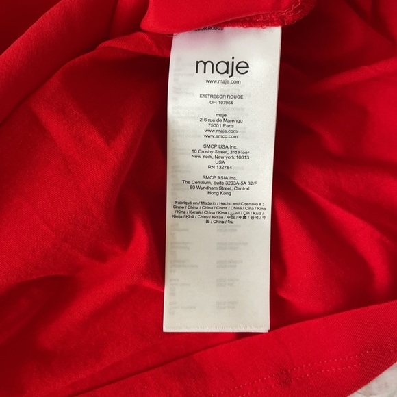 Maje red silk top - Picture 4 of 7